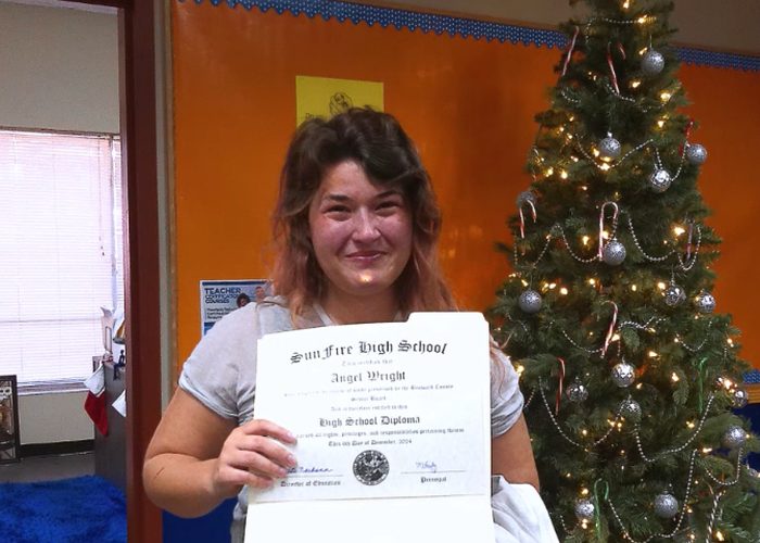 A Sunfire graduate with a diploma